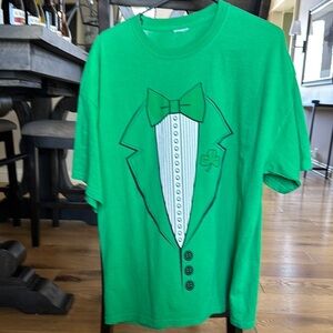 Vibrant Green Tuxedo Graphic Short Sleeve Tee St Patty’s Day is near 🍀